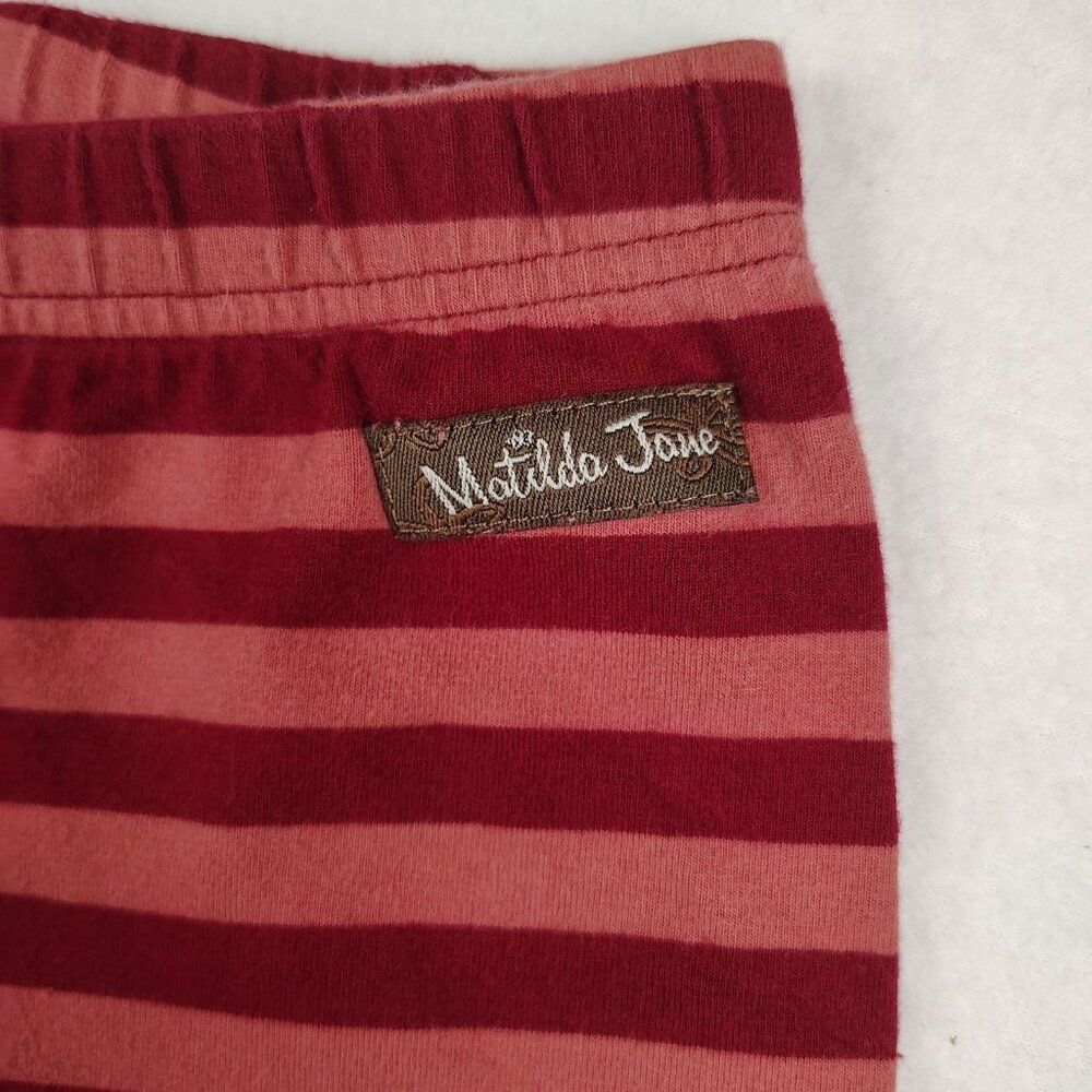 Matilda Jane Girls Size 8 Pants Red Pink Striped Ruffled - Picture 3 of 7